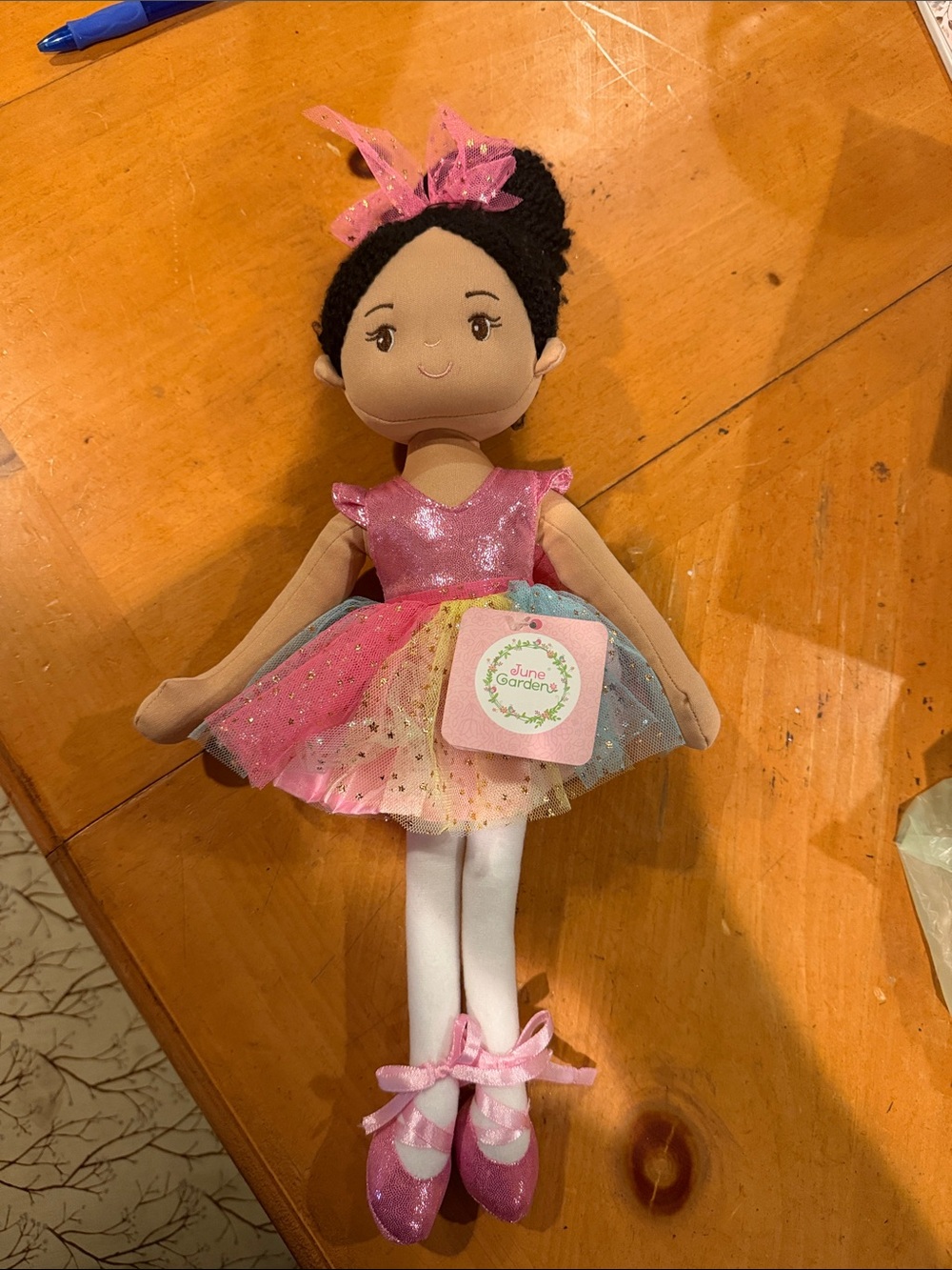 Pink Multicolor Tulle Ballerina Plush Doll - Soft Dance Toy